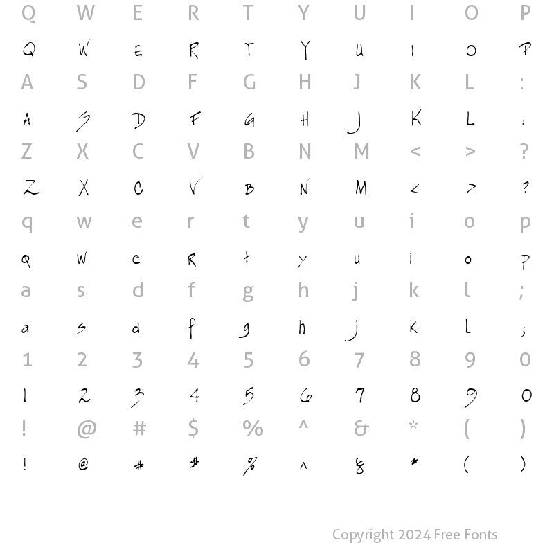 Character Map of LEHN163 Regular