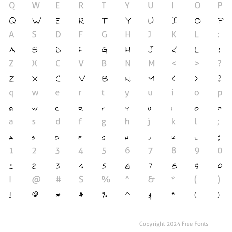 Character Map of LEHN167 Regular