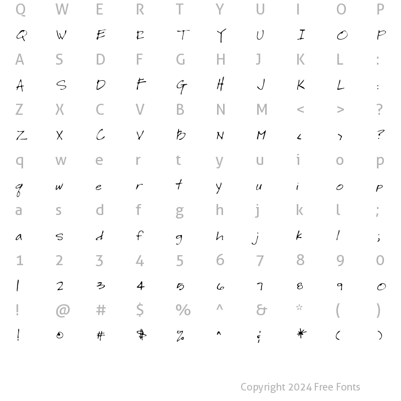 Character Map of LEHN180 Regular