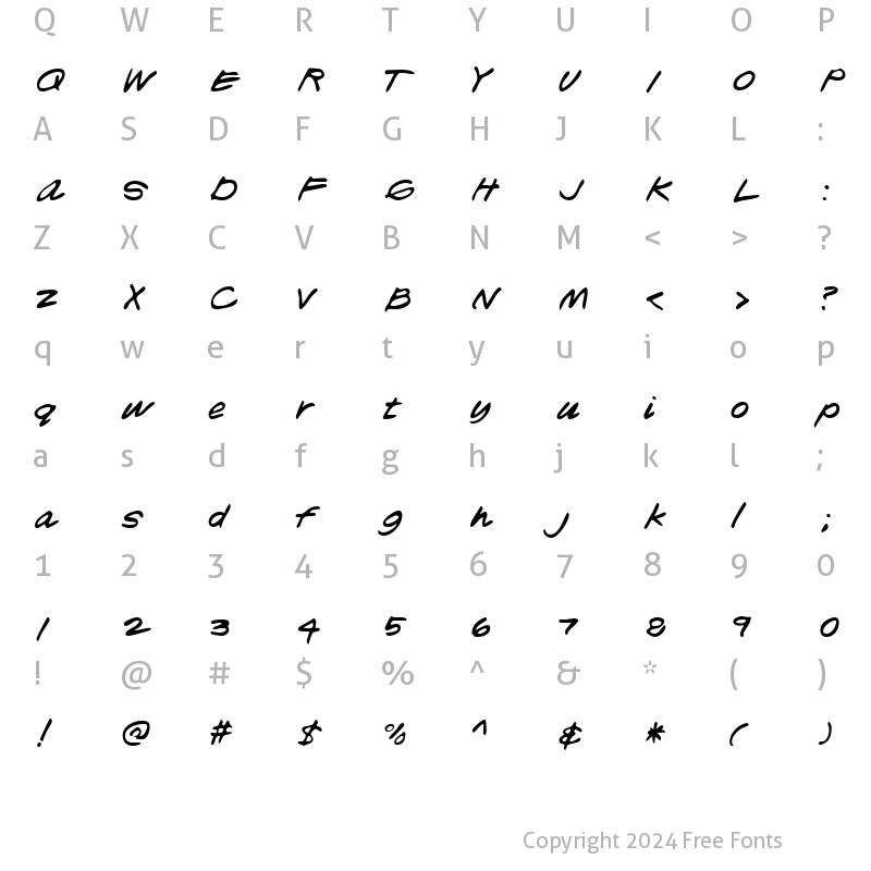 Character Map of LEHN181 Regular