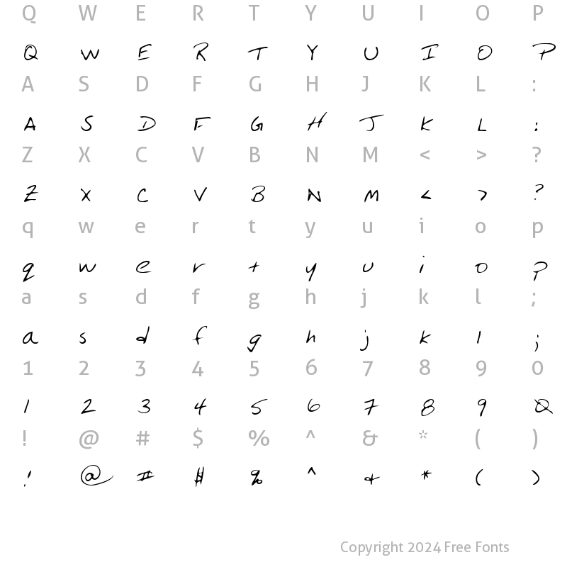 Character Map of LEHN184 Regular