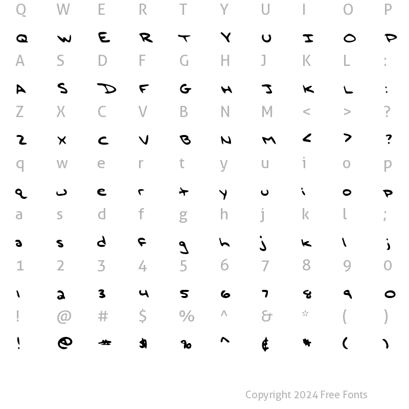 Character Map of LEHN196 Regular