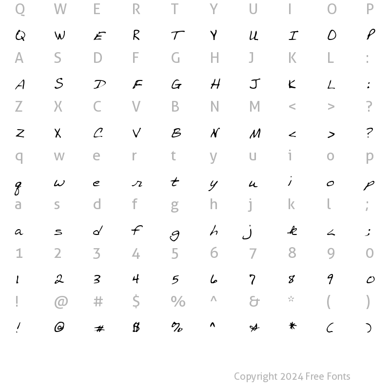 Character Map of LEHN198 Regular