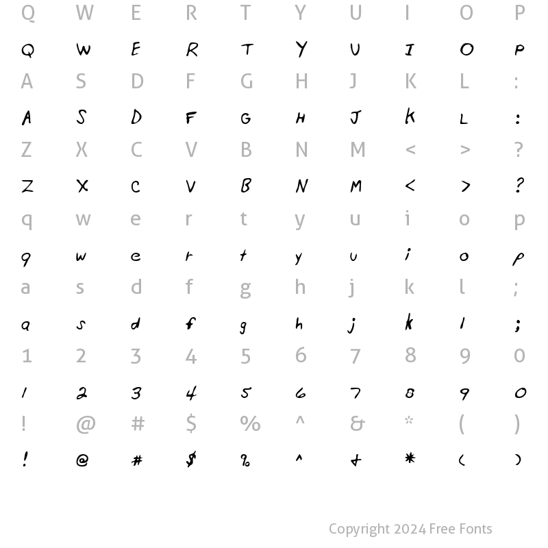 Character Map of LEHN201 Regular