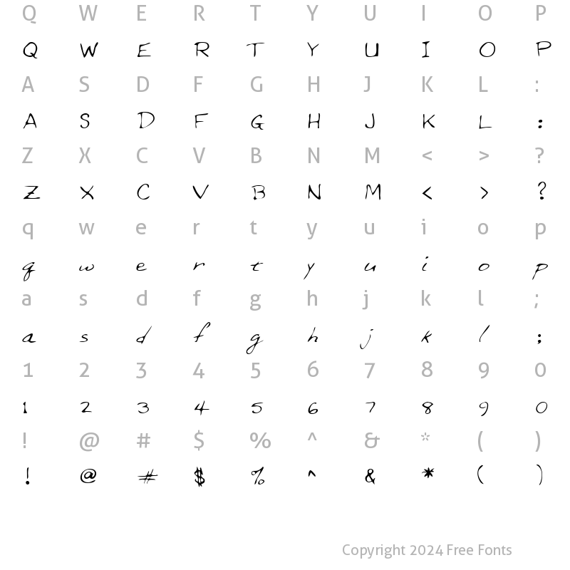 Character Map of LEHN209 Regular