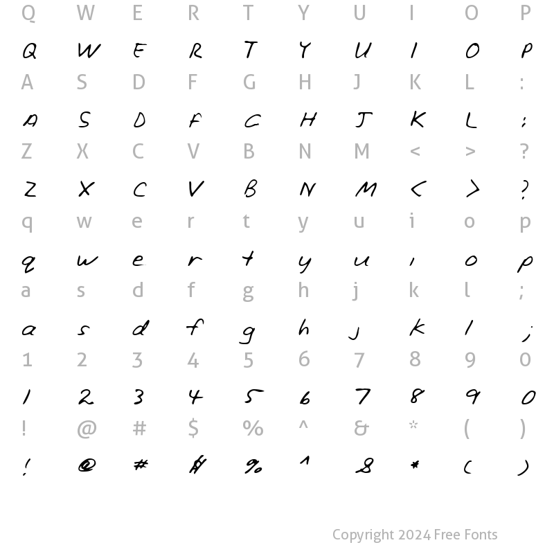 Character Map of LEHN221 Regular