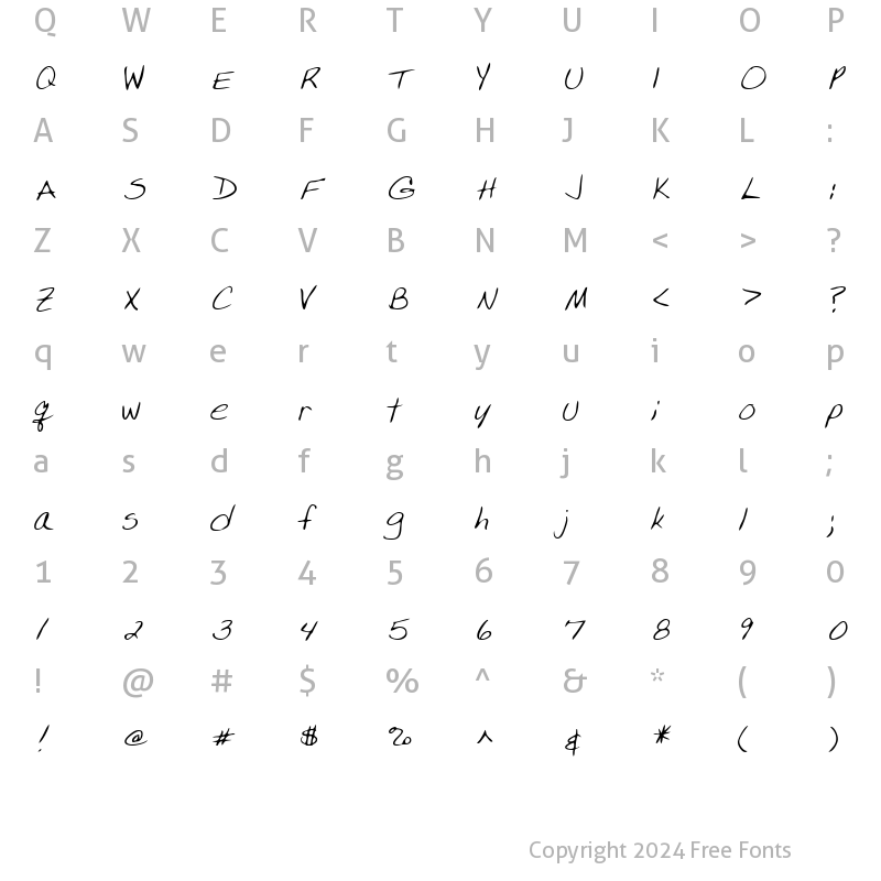 Character Map of LEHN224 Regular