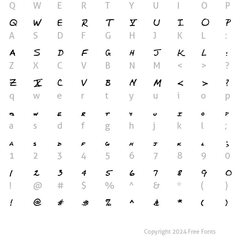 Character Map of LEHN227 Regular