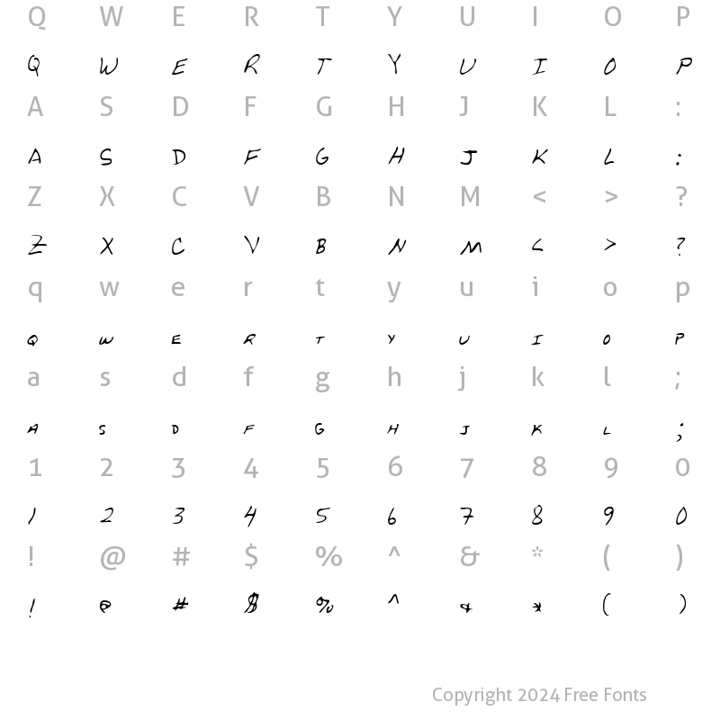 Character Map of LEHN229 Regular