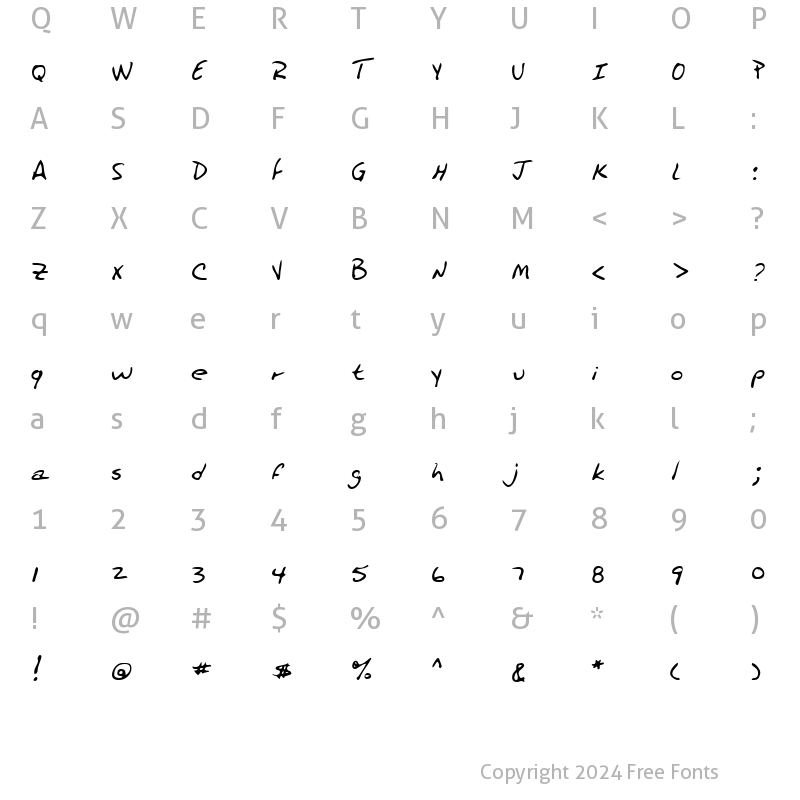 Character Map of LEHN230 Regular