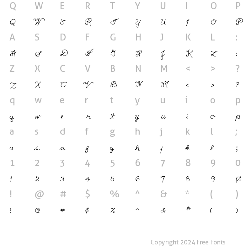 Character Map of LEHN233 Regular