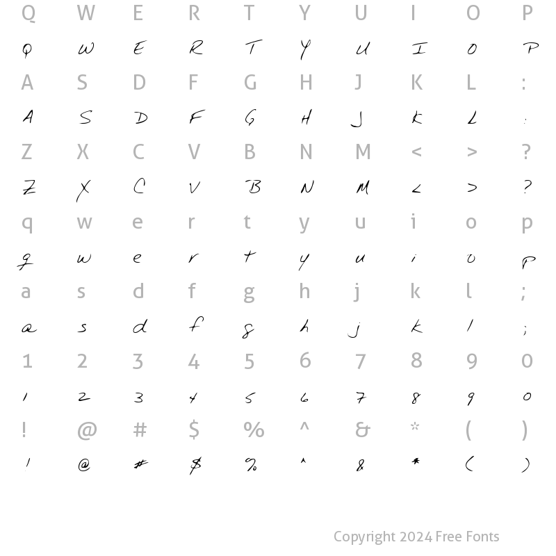 Character Map of LEHN237 Regular