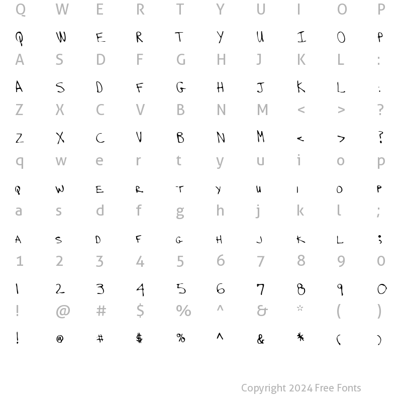 Character Map of LEHN239 Regular