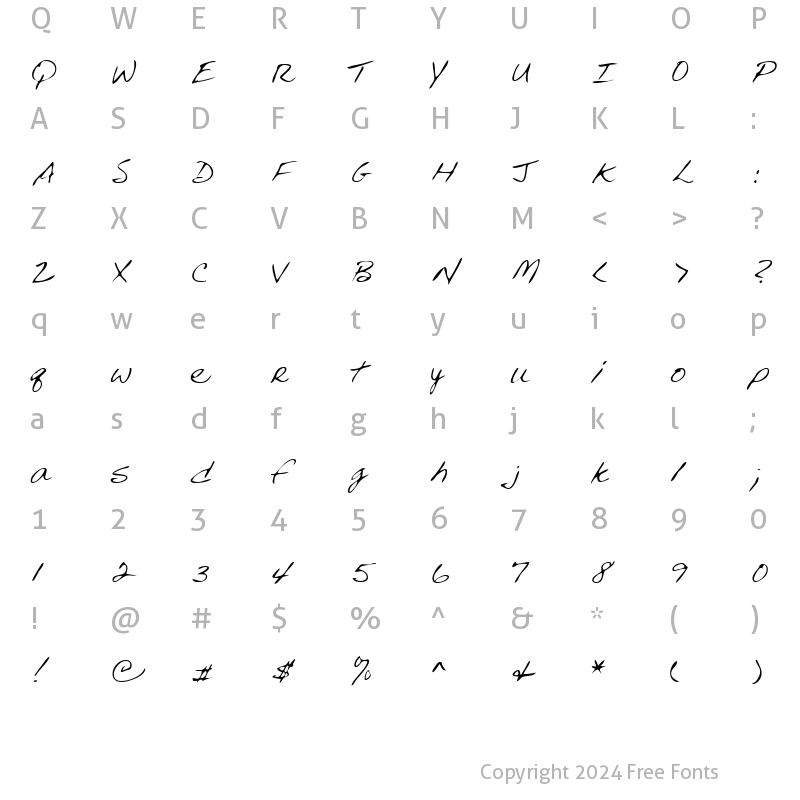 Character Map of LEHN240 Regular