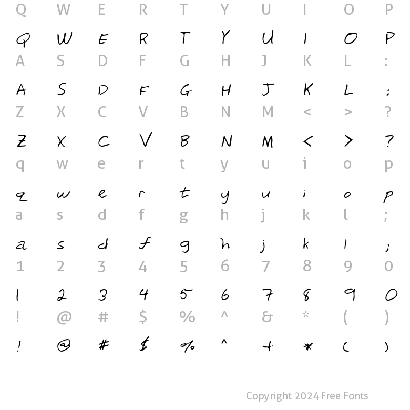 Character Map of LEHN241 Regular