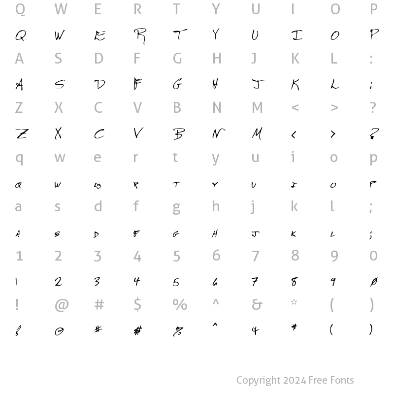 Character Map of LEHN246 Regular