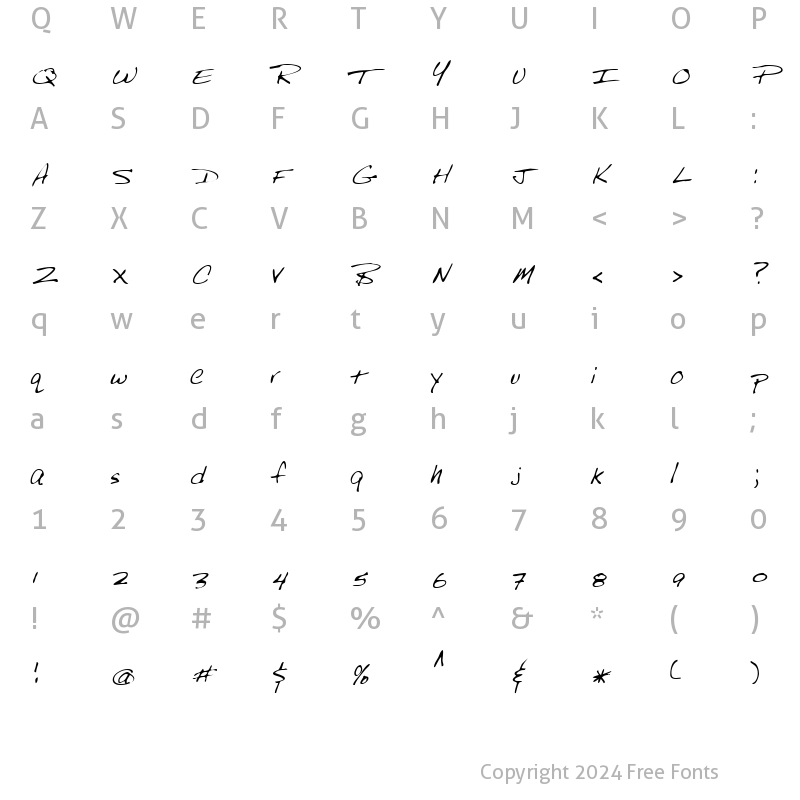 Character Map of LEHN249 Regular