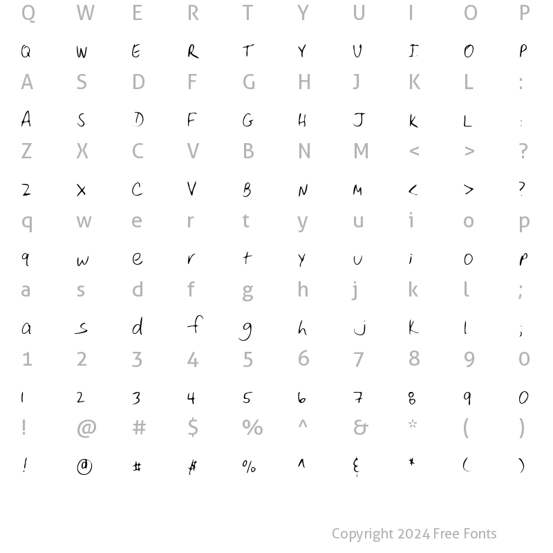 Character Map of LEHN250 Regular