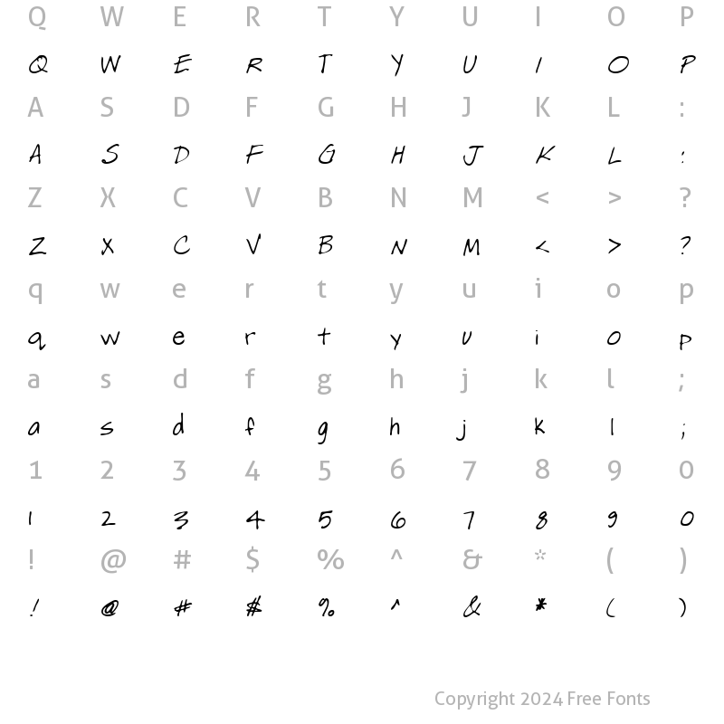 Character Map of LEHN256 Regular