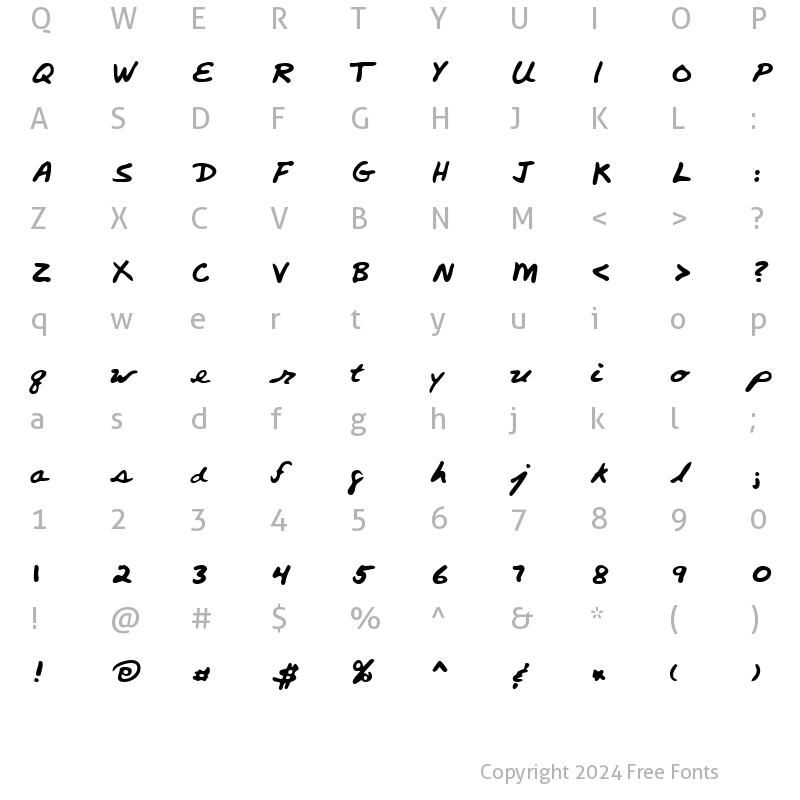 Character Map of LEHN260 Regular