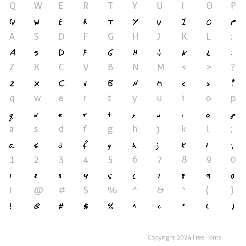 Character Map of LEHN273 Regular