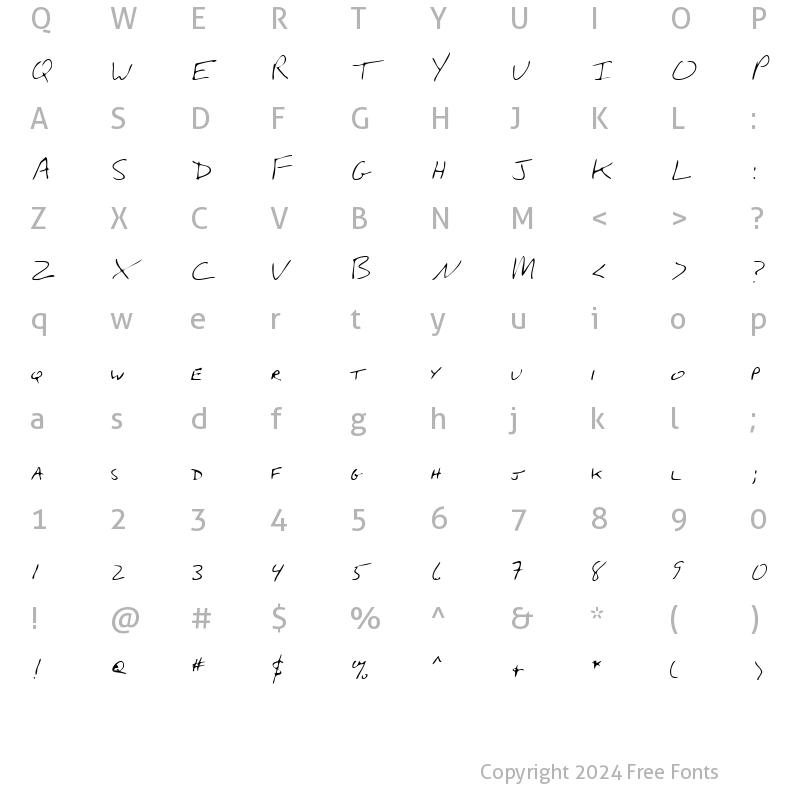 Character Map of LEHN274 Regular