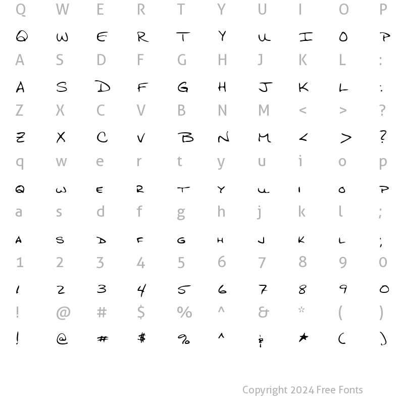 Character Map of LEHN276 Regular