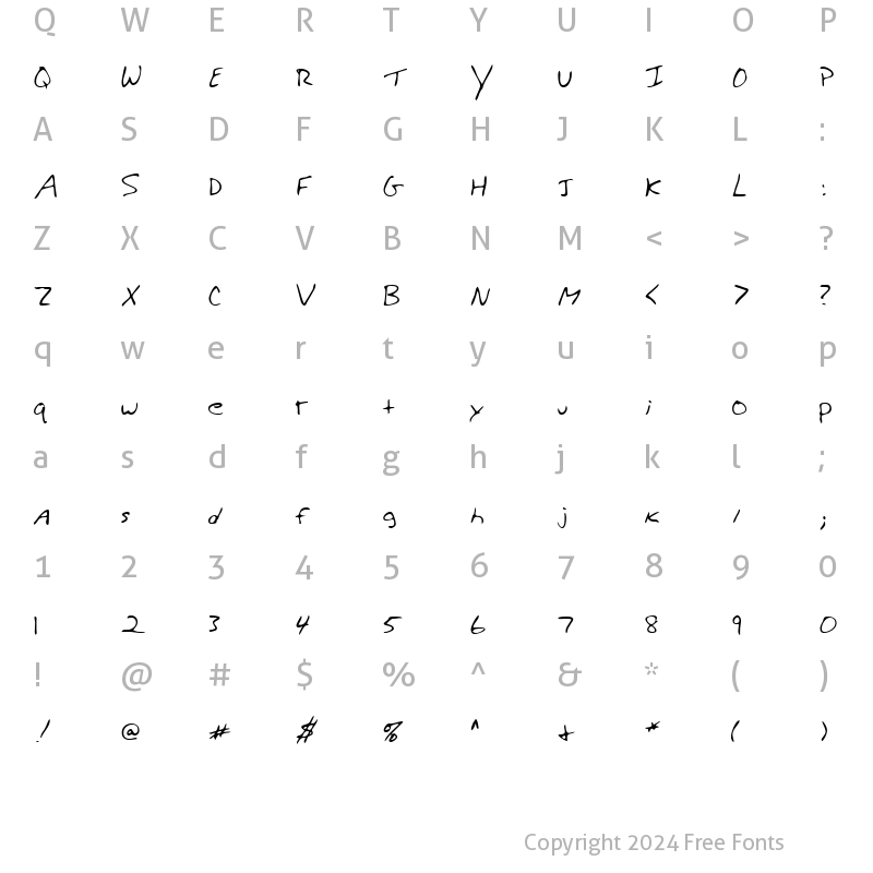 Character Map of LEHN279 Regular