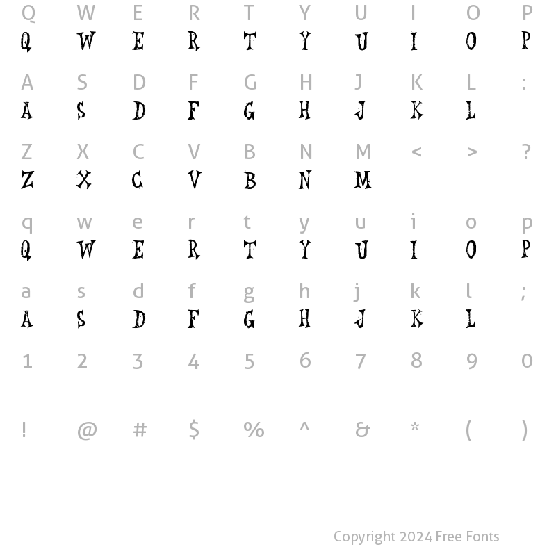 Character Map of Leichenhaus Regular