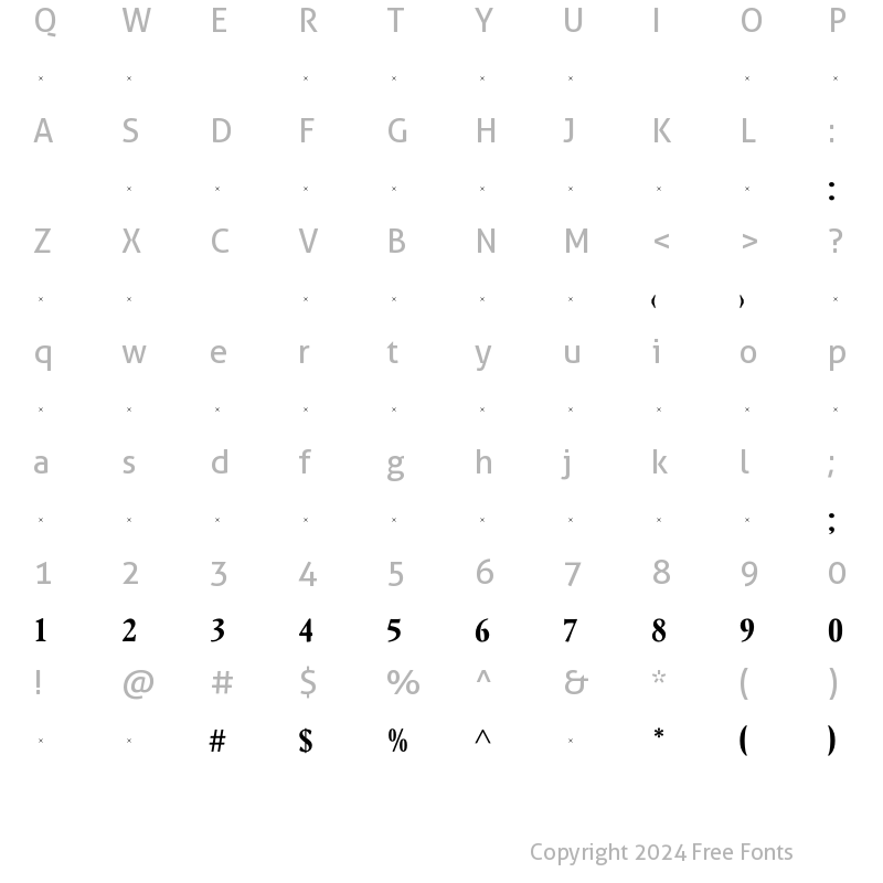 Character Map of LeightonBoldCondTab Regular