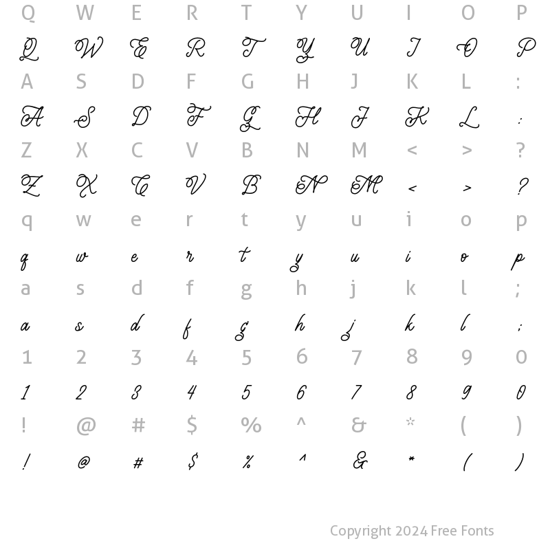 Character Map of Leightonz Regular