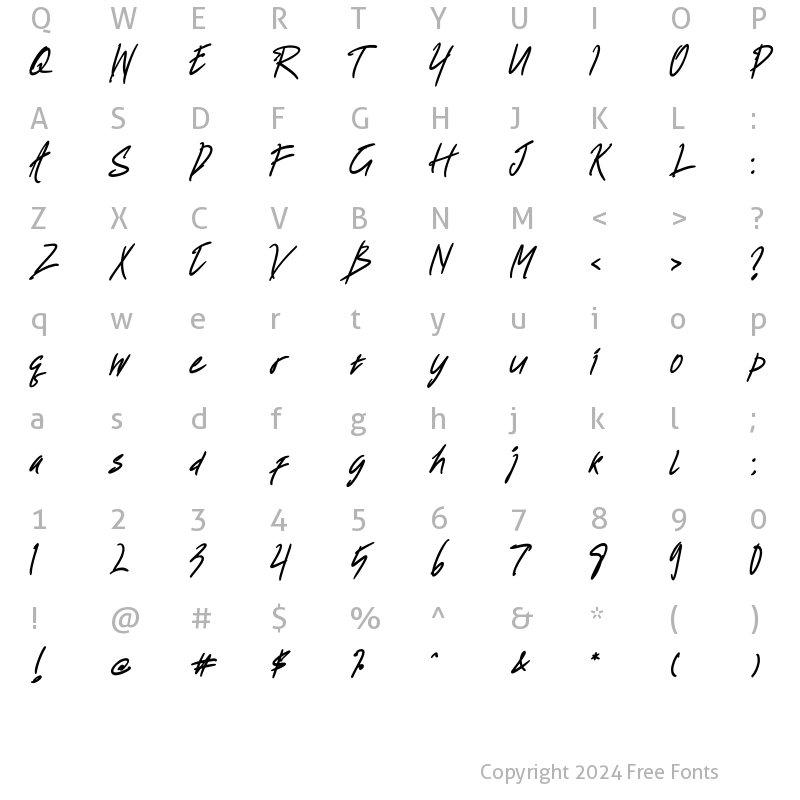 Character Map of Leluhur Bold