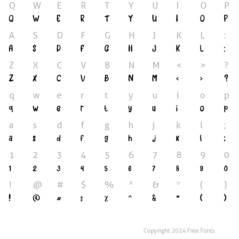 Character Map of Lemelle Regular