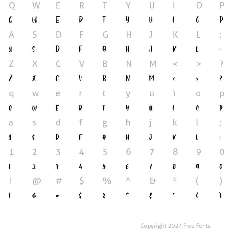 Character Map of Lemon Fresh Regular