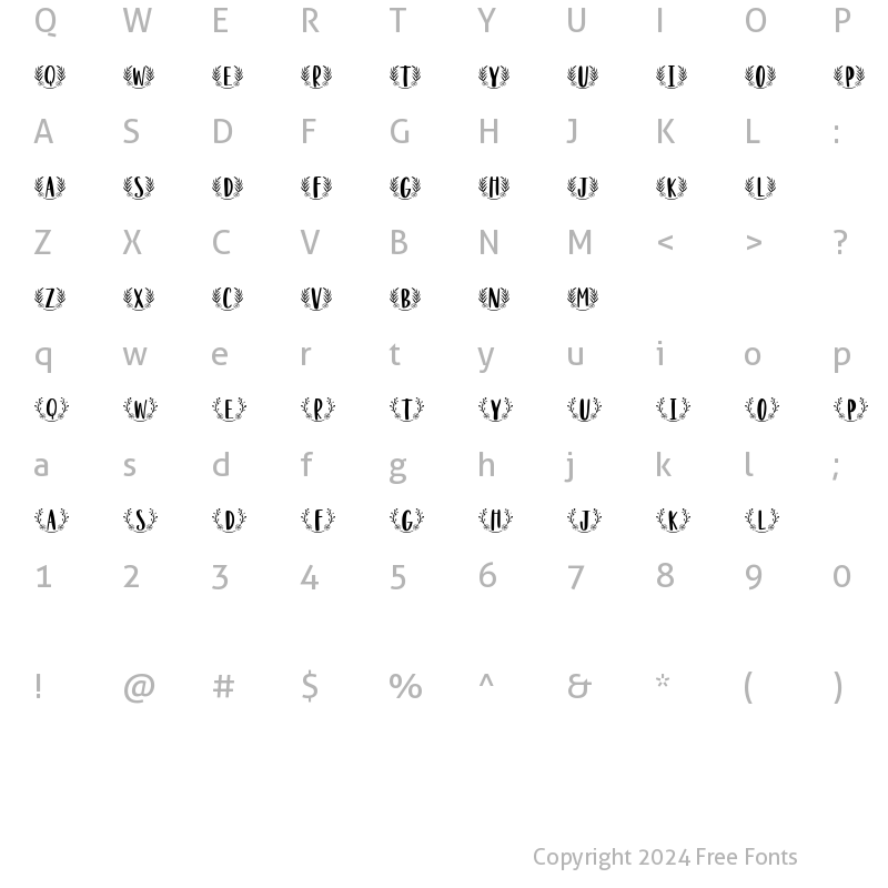 Character Map of Lemonade Squash Monogram Regular