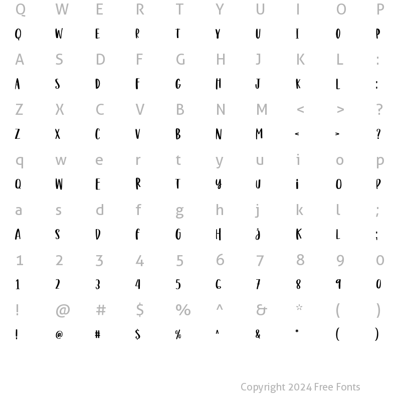 Character Map of Lemonade Squash Sans Regular