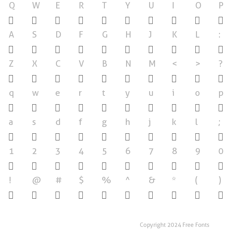 Character Map of Lemonheads TR Normal