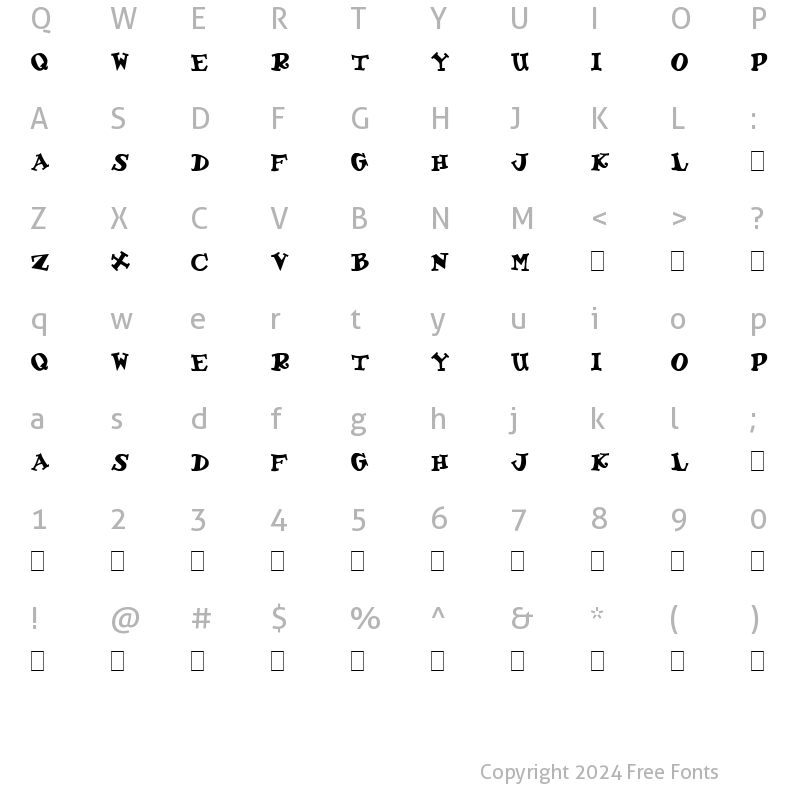 Character Map of Lenappe Bold