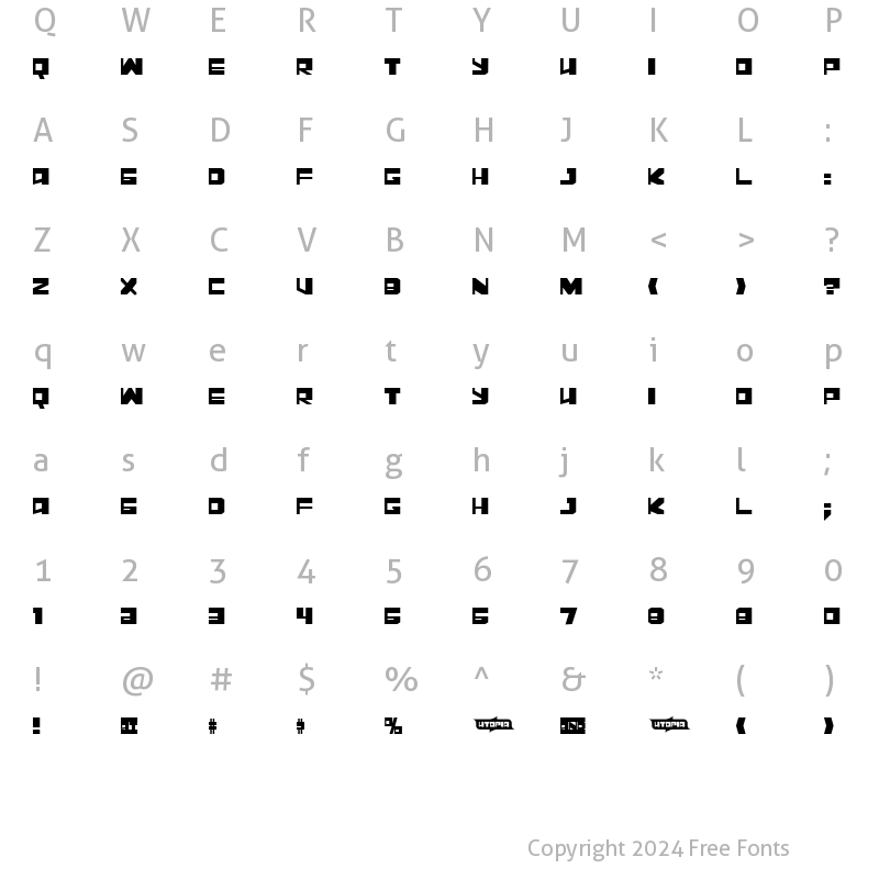 Character Map of Leningrad Disco Regular