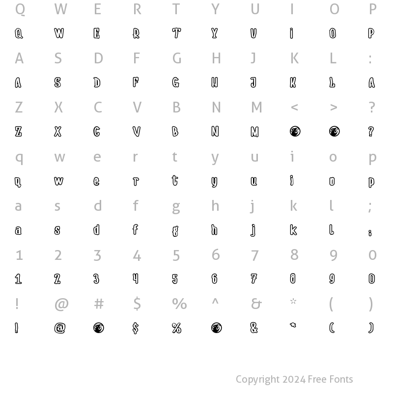 Character Map of Lenka Krajniak Regular