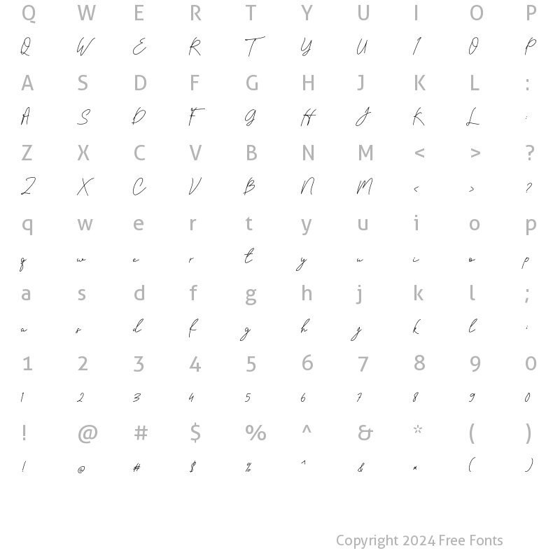 Character Map of Lenkay Regular