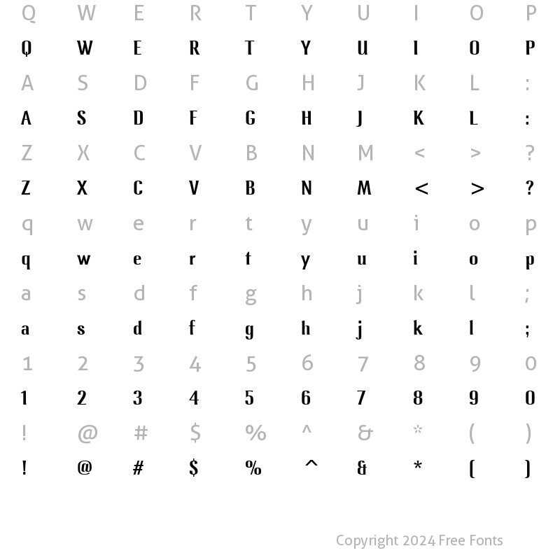 Character Map of Lennox ITC Medium Regular