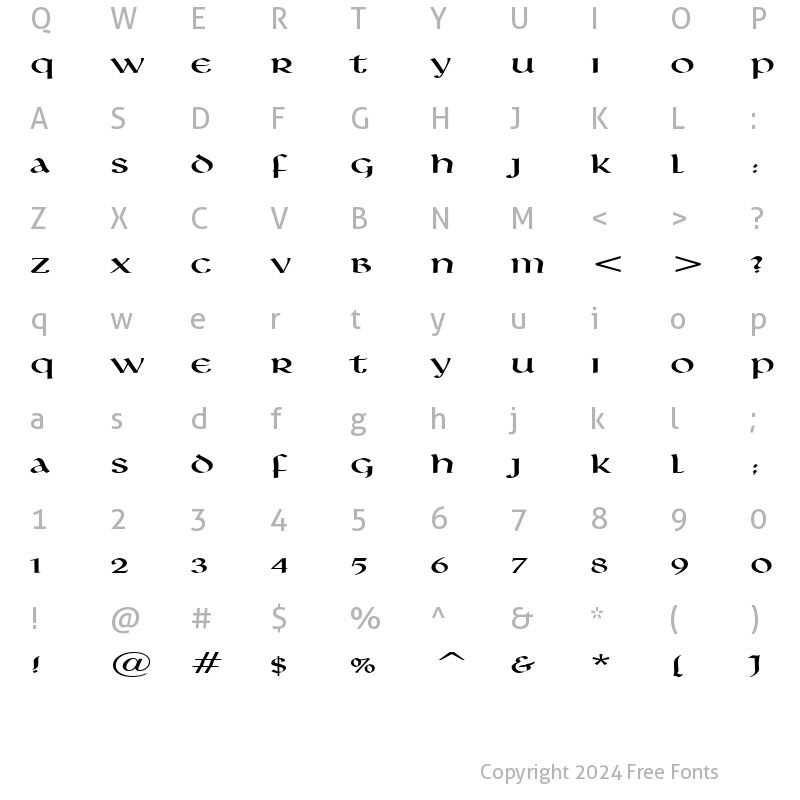 Character Map of Leo Extended Normal