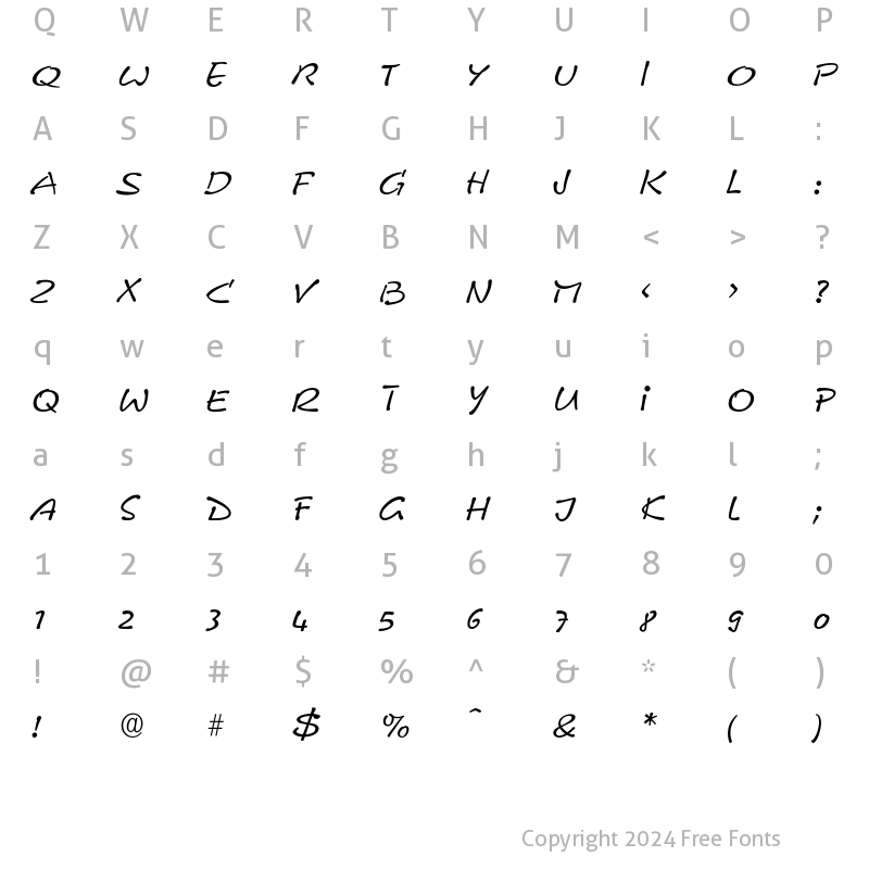 Character Map of Leobelix-Regular Regular