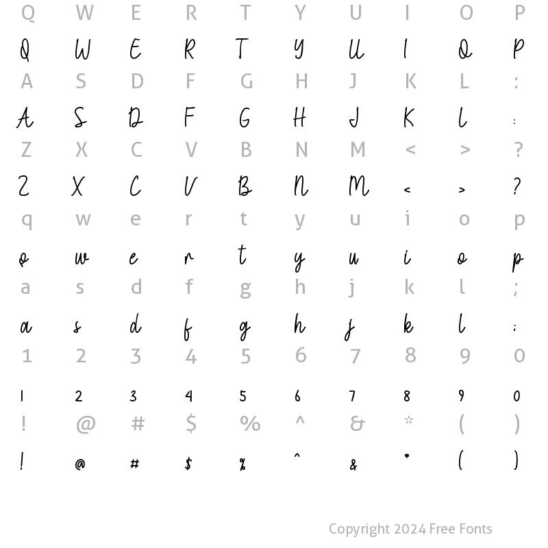 Character Map of Leonisa Regular