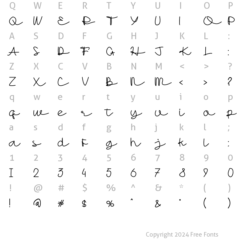 Character Map of Lerika Regular