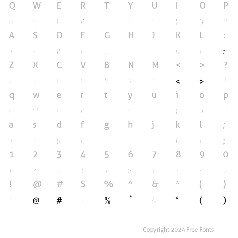 Character Map of Les Paul Dashed Inline