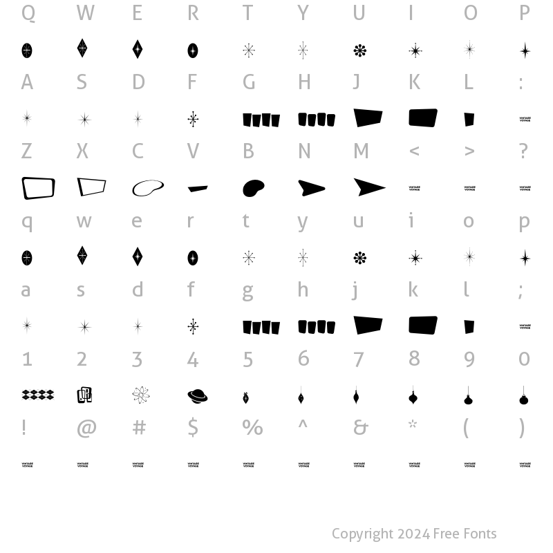 Character Map of Les Paul Extras