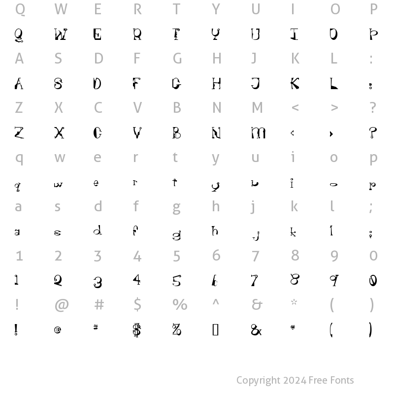 Character Map of LeslieSmith Regular