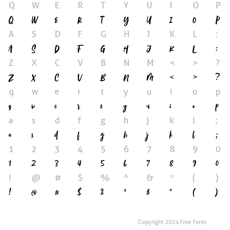 Character Map of Let It Flow Regular